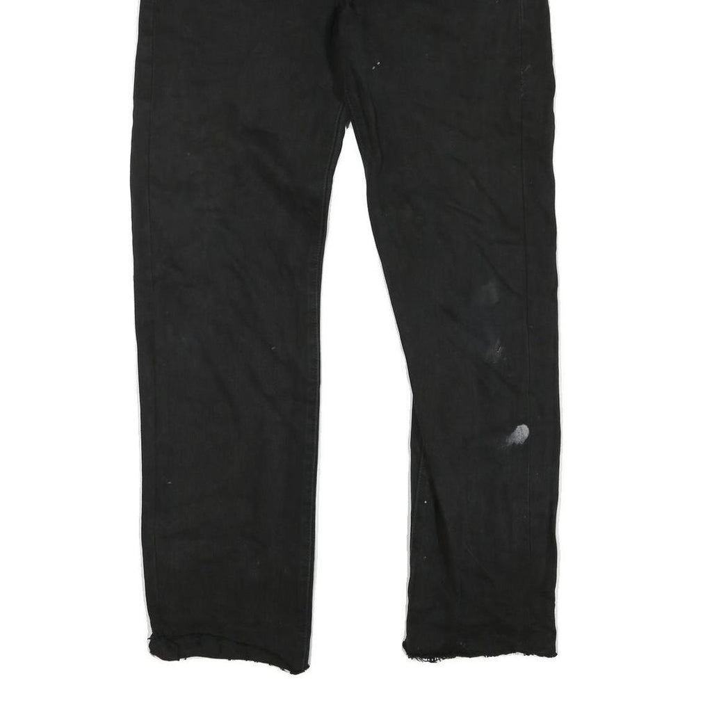 LEVI'S 501 Mens Black Regular Straight Denim W30 L29 Button Cotton Blend Jeans
