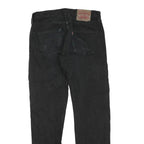 LEVI'S 501 Mens Black Regular Straight Denim W30 L29 Button Cotton Blend Jeans