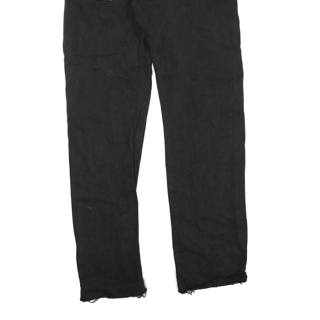 LEVI'S 501 Mens Black Regular Straight Denim W30 L29 Button Cotton Blend Jeans