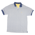 NAUTICA Mens Blue & White Check Short Sleeve Polo Shirt L Cotton Blend Casual