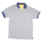 NAUTICA Mens Blue & White Check Short Sleeve Polo Shirt L Cotton Blend Casual