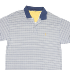 NAUTICA Mens Blue & White Check Short Sleeve Polo Shirt L Cotton Blend Casual