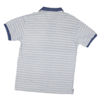 NAUTICA Mens Blue & White Check Short Sleeve Polo Shirt L Cotton Blend Casual