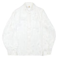 DEL MOD Womens White Printed Blouse Long Sleeve Collared Size L Elegant Top