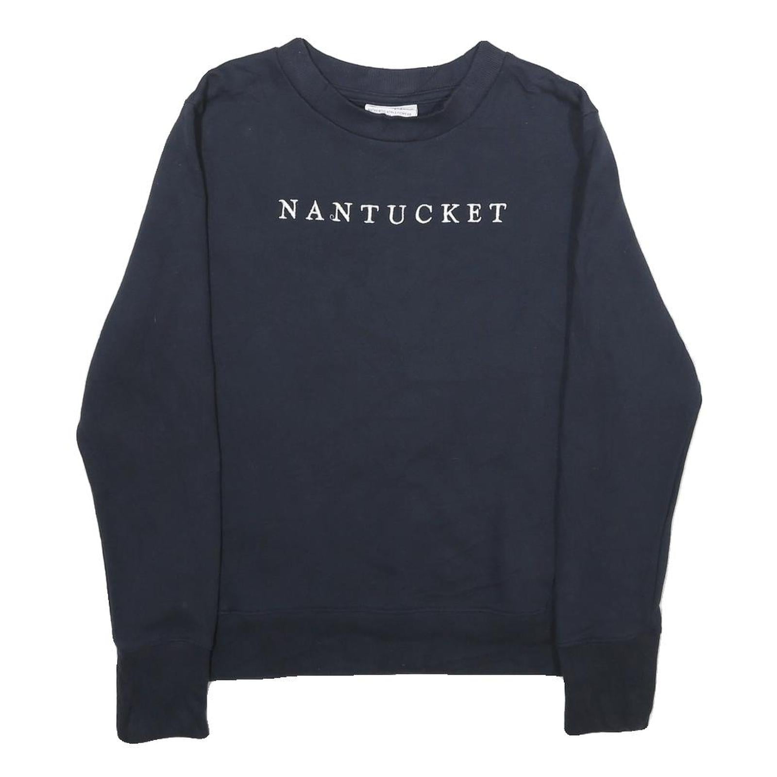 CHAMPION Womens Navy Blue Nantucket Crew Neck M Cotton Blend Sweatshirt