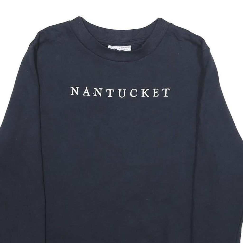 CHAMPION Womens Navy Blue Nantucket Crew Neck M Cotton Blend Sweatshirt