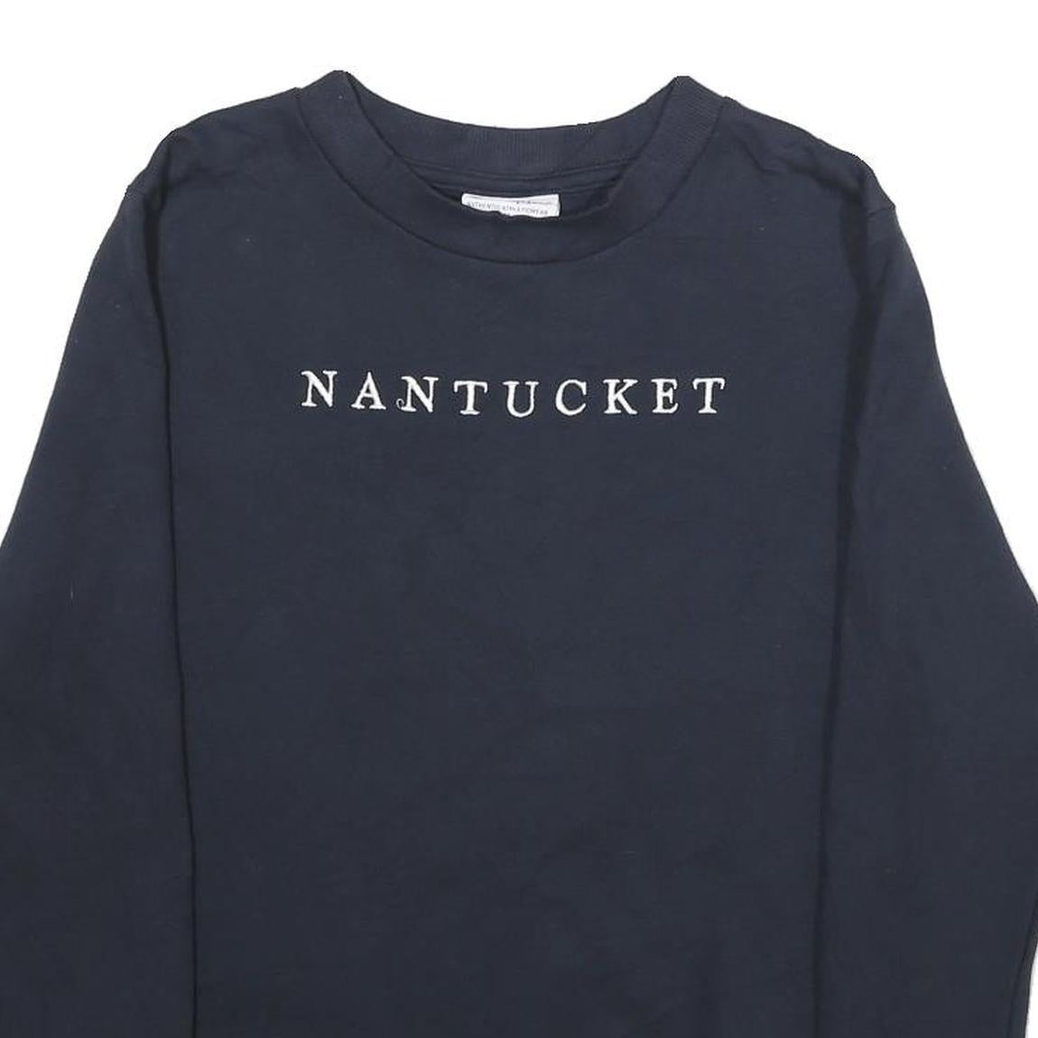CHAMPION Womens Navy Blue Nantucket Crew Neck M Cotton Blend Sweatshirt