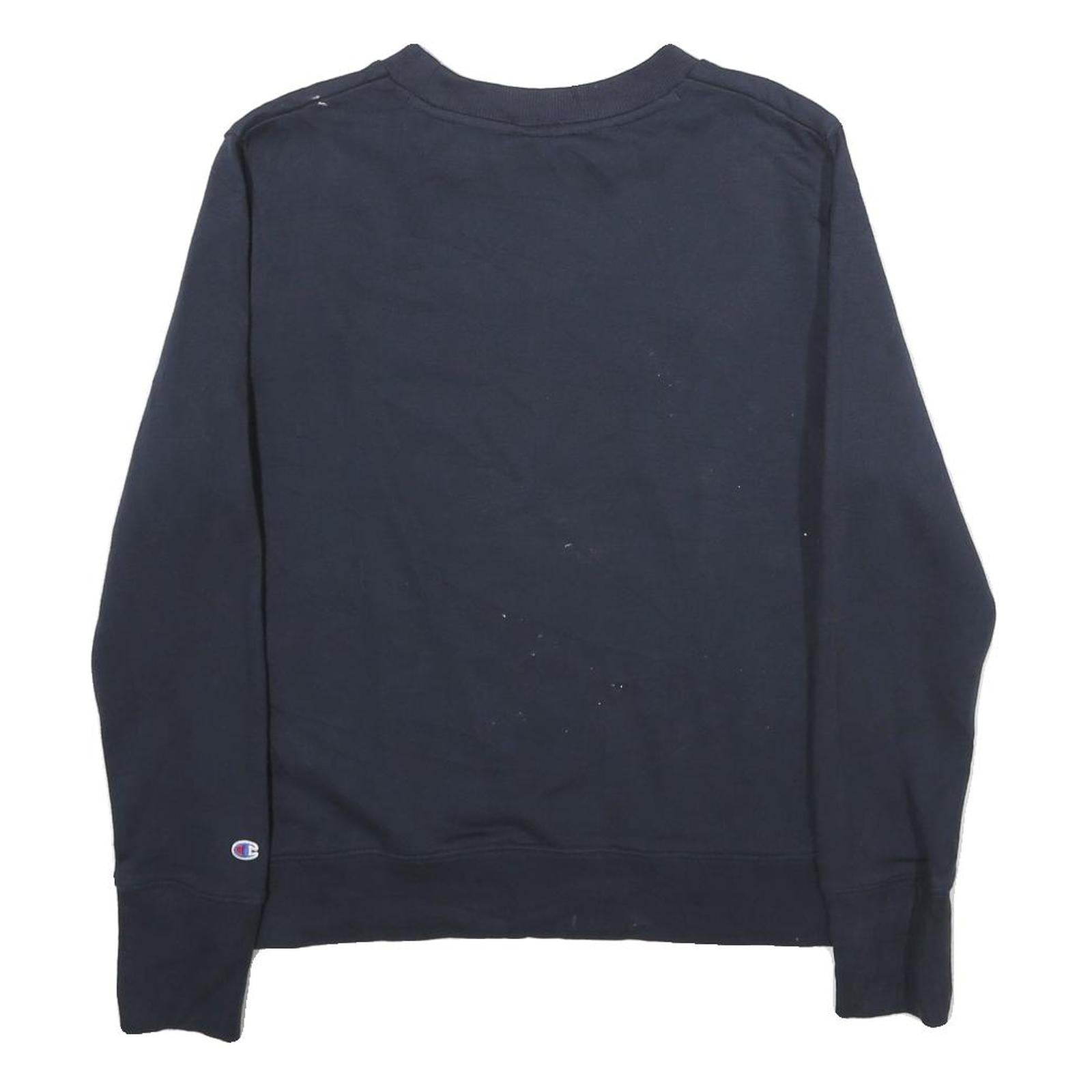 CHAMPION Womens Navy Blue Nantucket Crew Neck M Cotton Blend Sweatshirt