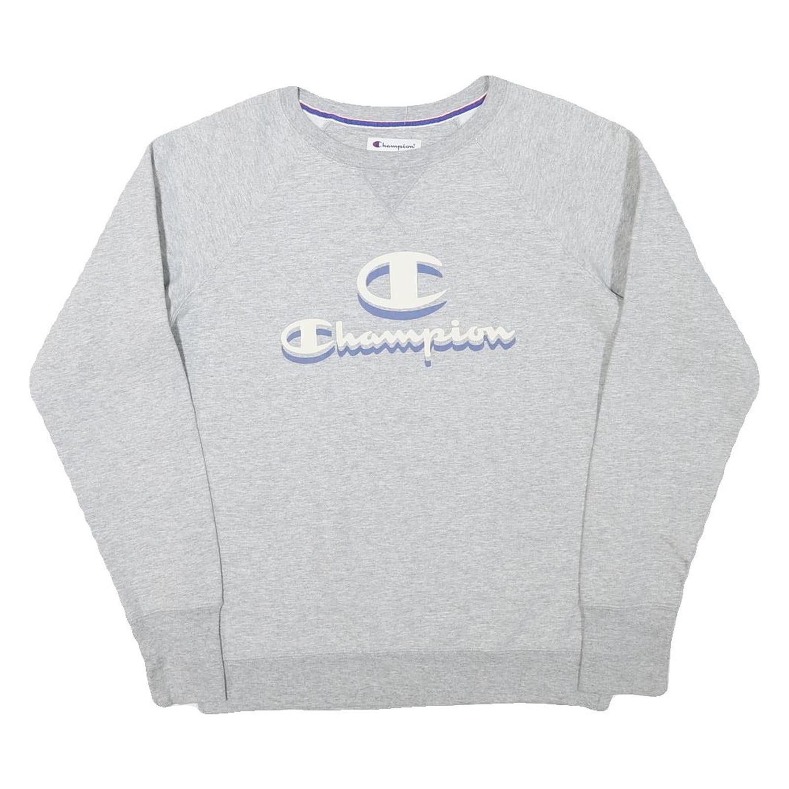 CHAMPION Mens Grey Crew Neck M Cotton Blend Pullover Sweatshirt