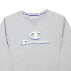 CHAMPION Mens Grey Crew Neck M Cotton Blend Pullover Sweatshirt