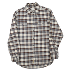 JACHS Mens Brown & Grey Check Shirt L Button Down Cotton Blend Casual Shirt