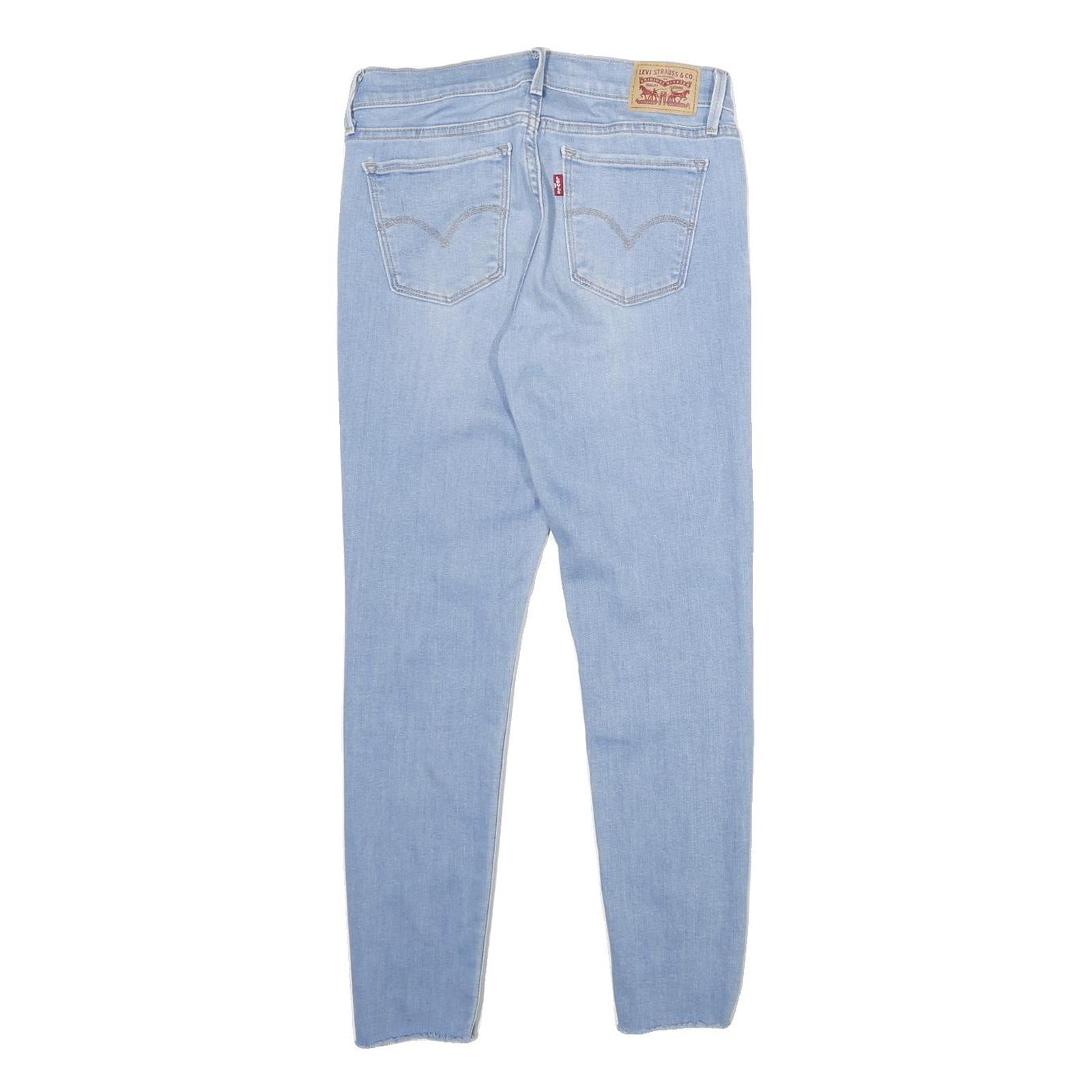 LEVI'S 710 Super Skinny Womens Jeans Blue Slim Denim Light W28 L28 Distressed