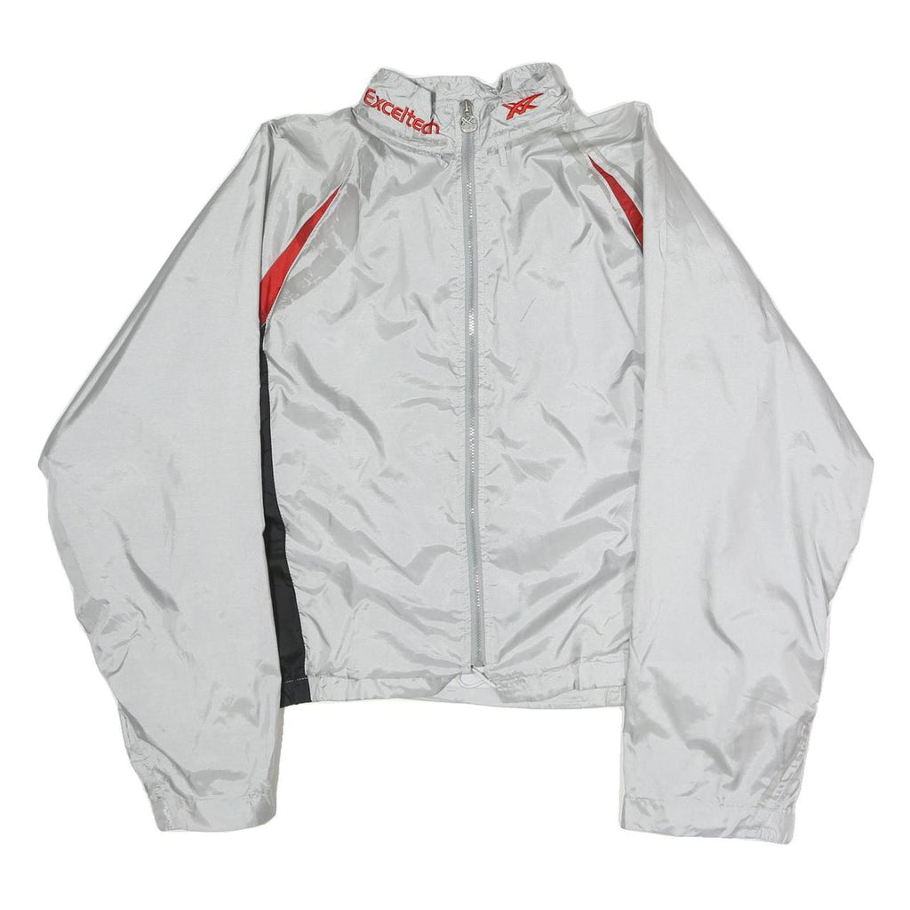 ASICS Mens White & Red Sports Track Jacket M Polyester Zip Collar Athletic Fit