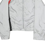 ASICS Mens White & Red Sports Track Jacket M Polyester Zip Collar Athletic Fit