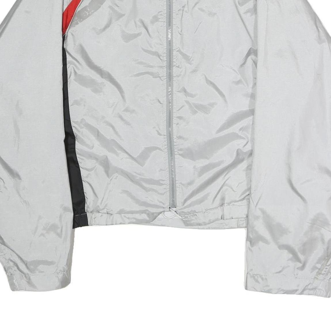 ASICS Mens White & Red Sports Track Jacket M Polyester Zip Collar Athletic Fit