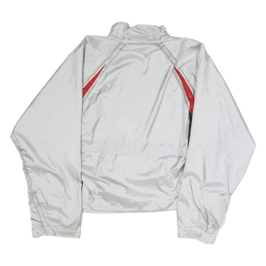 ASICS Mens White & Red Sports Track Jacket M Polyester Zip Collar Athletic Fit
