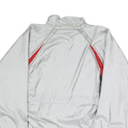 ASICS Mens White & Red Sports Track Jacket M Polyester Zip Collar Athletic Fit