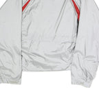 ASICS Mens White & Red Sports Track Jacket M Polyester Zip Collar Athletic Fit