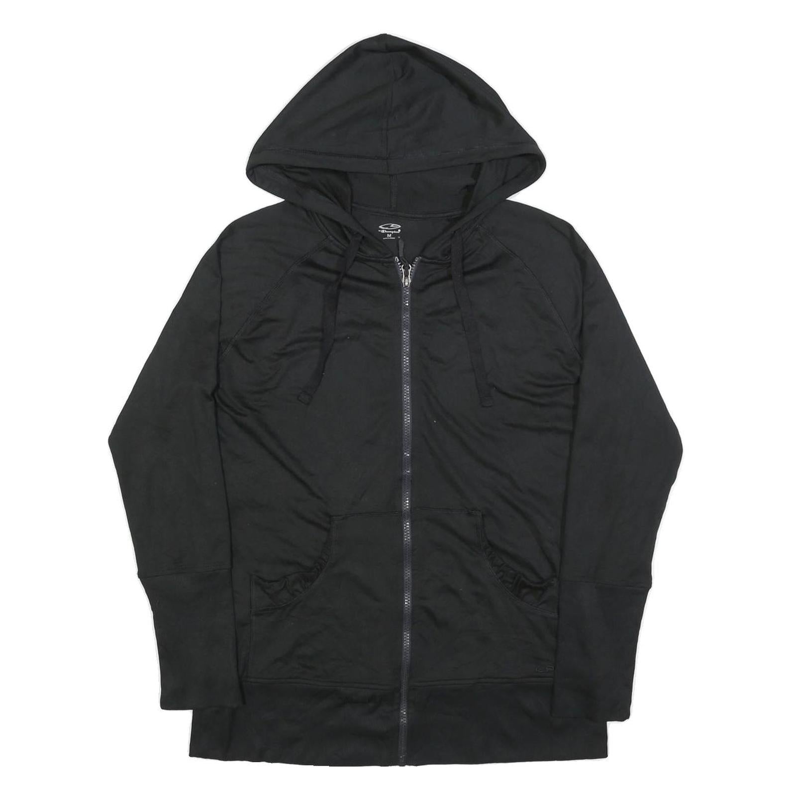 CHAMPION Womens Black Zip Up Hoodie M Casual Athletic Sportswear Jacket