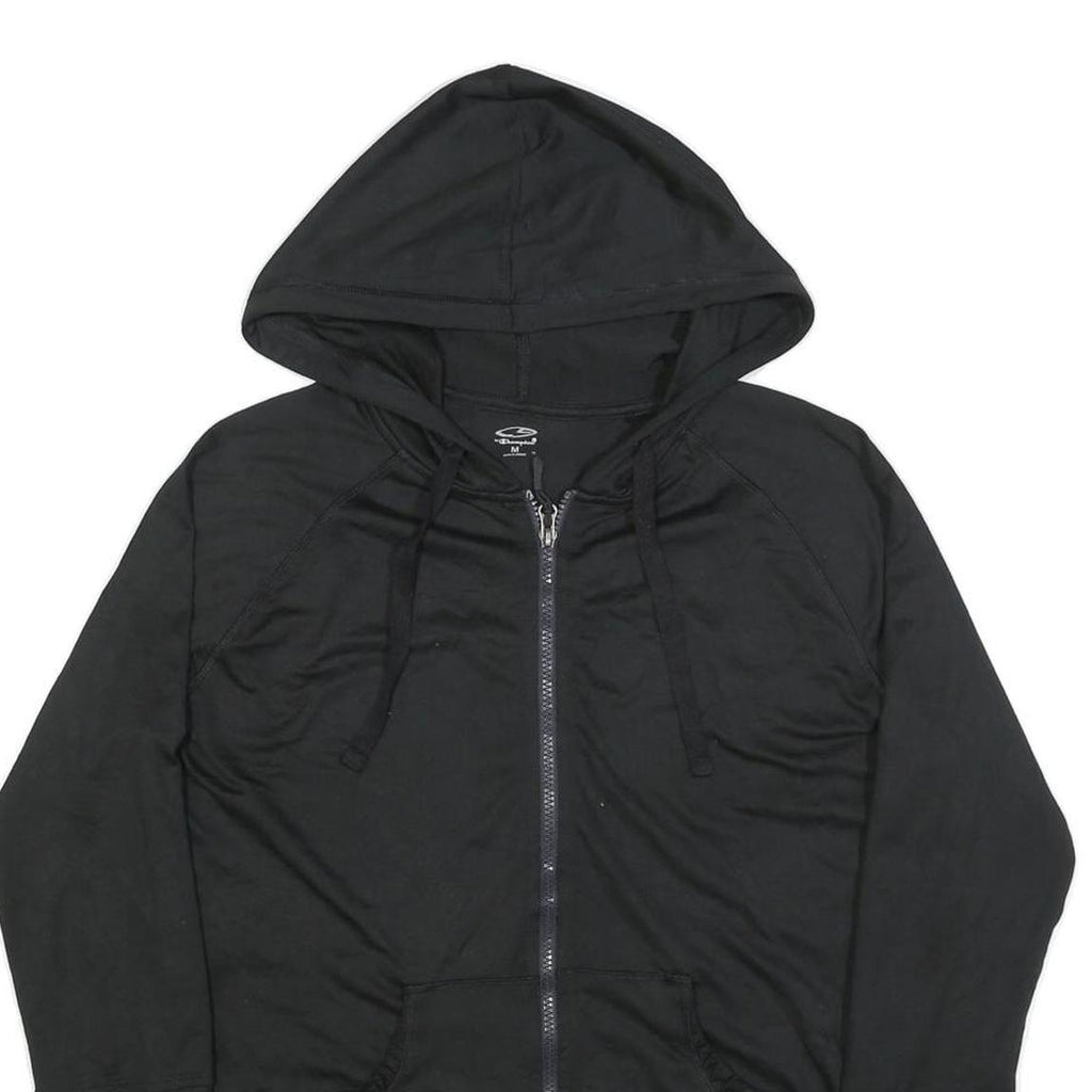 CHAMPION Womens Black Zip Up Hoodie M Casual Athletic Sportswear Jacket