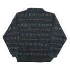 NEXT ISSUE Mens Dark Green Patterned Polyester Pullover Jumper L Zip Neck