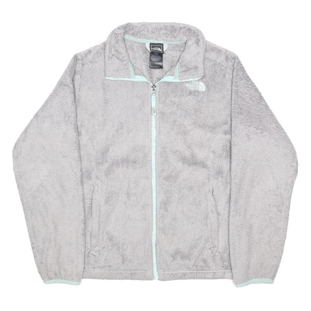 THE NORTH FACE Girls Grey Fleece Jacket XL Polyester Soft Warm Casual Outerwear