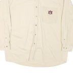 VESI Mens Cream Auburn University Button-Down Cotton Blend Shirt L Casual