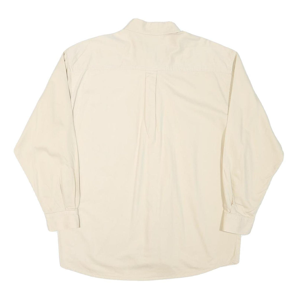 VESI Mens Cream Auburn University Button-Down Cotton Blend Shirt L Casual