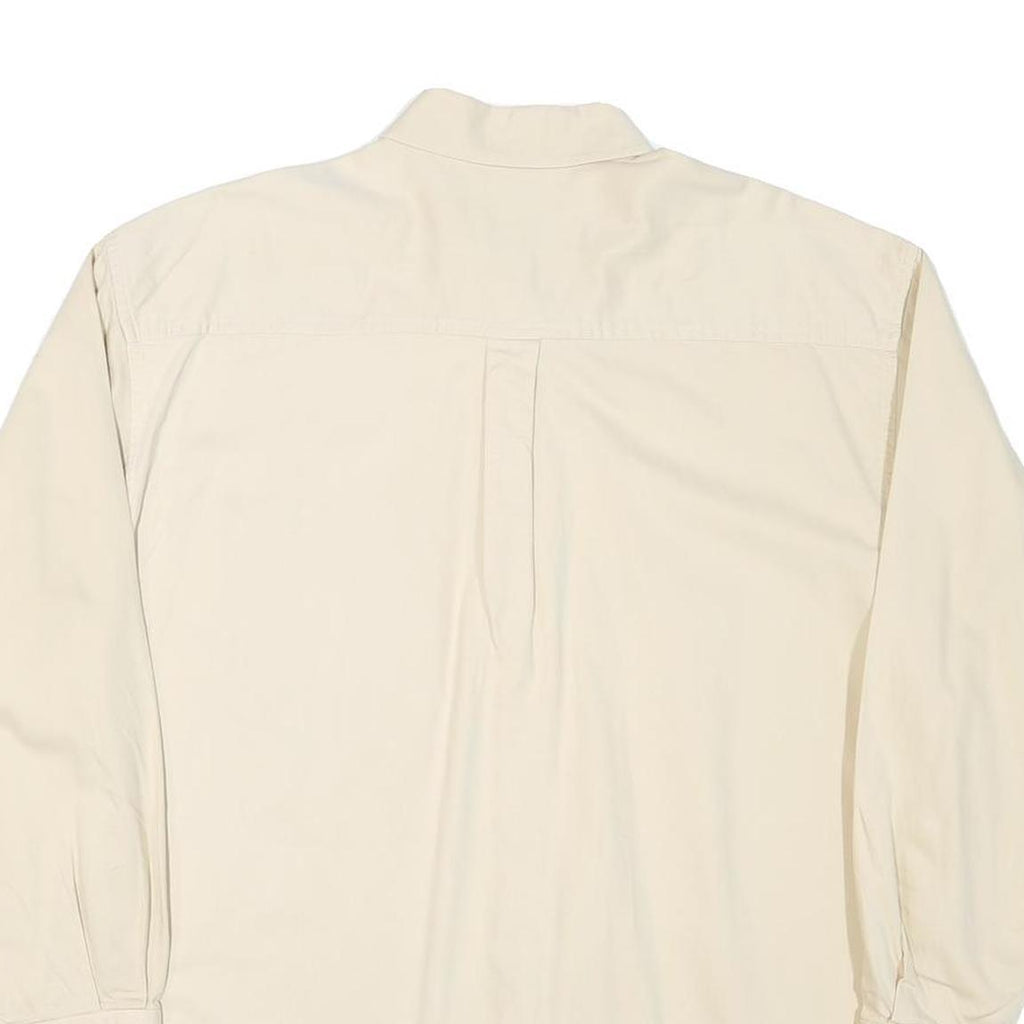 VESI Mens Cream Auburn University Button-Down Cotton Blend Shirt L Casual