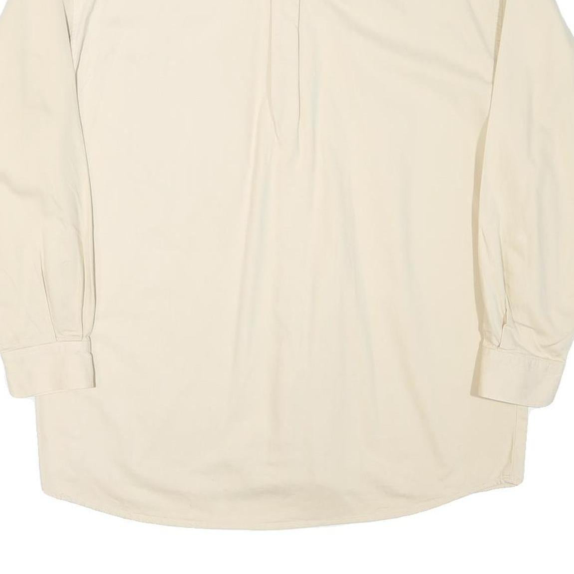 VESI Mens Cream Auburn University Button-Down Cotton Blend Shirt L Casual