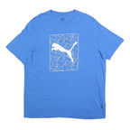 PUMA Mens Blue Graphic T-Shirt XL Short Sleeve Crew Neck Sportswear Casual