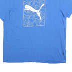 PUMA Mens Blue Graphic T-Shirt XL Short Sleeve Crew Neck Sportswear Casual