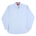 TOMMY HILFIGER Mens Blue XL Shirt Cotton Blend Long Sleeve Formal Button Collar