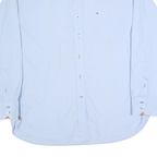 TOMMY HILFIGER Mens Blue XL Shirt Cotton Blend Long Sleeve Formal Button Collar