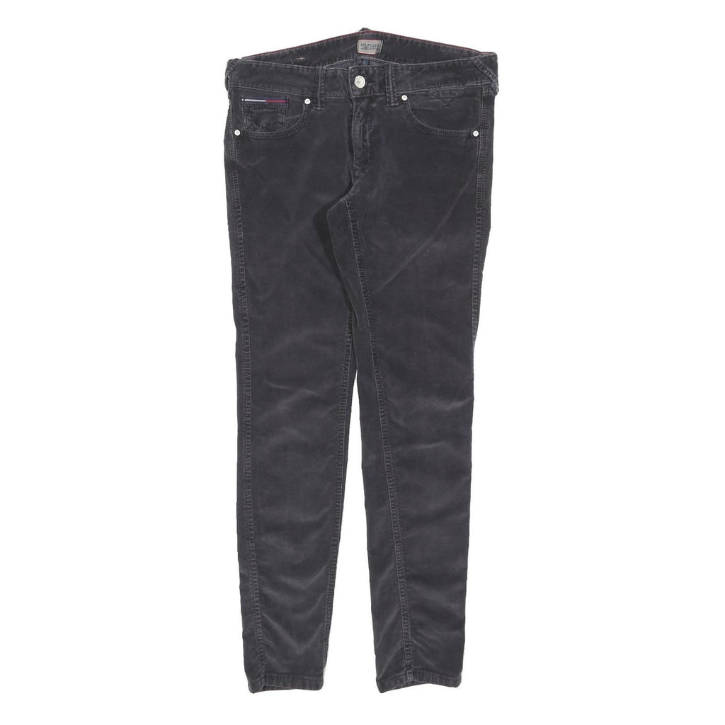 TOMMY HILFIGER Mens Cotton Blend Black Slim Skinny Trousers W29 L30 Casual