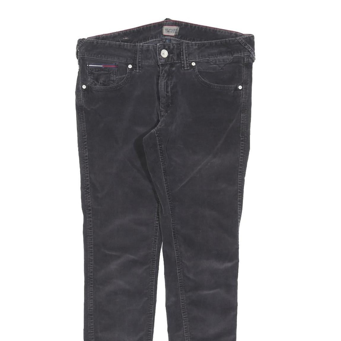 TOMMY HILFIGER Mens Cotton Blend Black Slim Skinny Trousers W29 L30 Casual