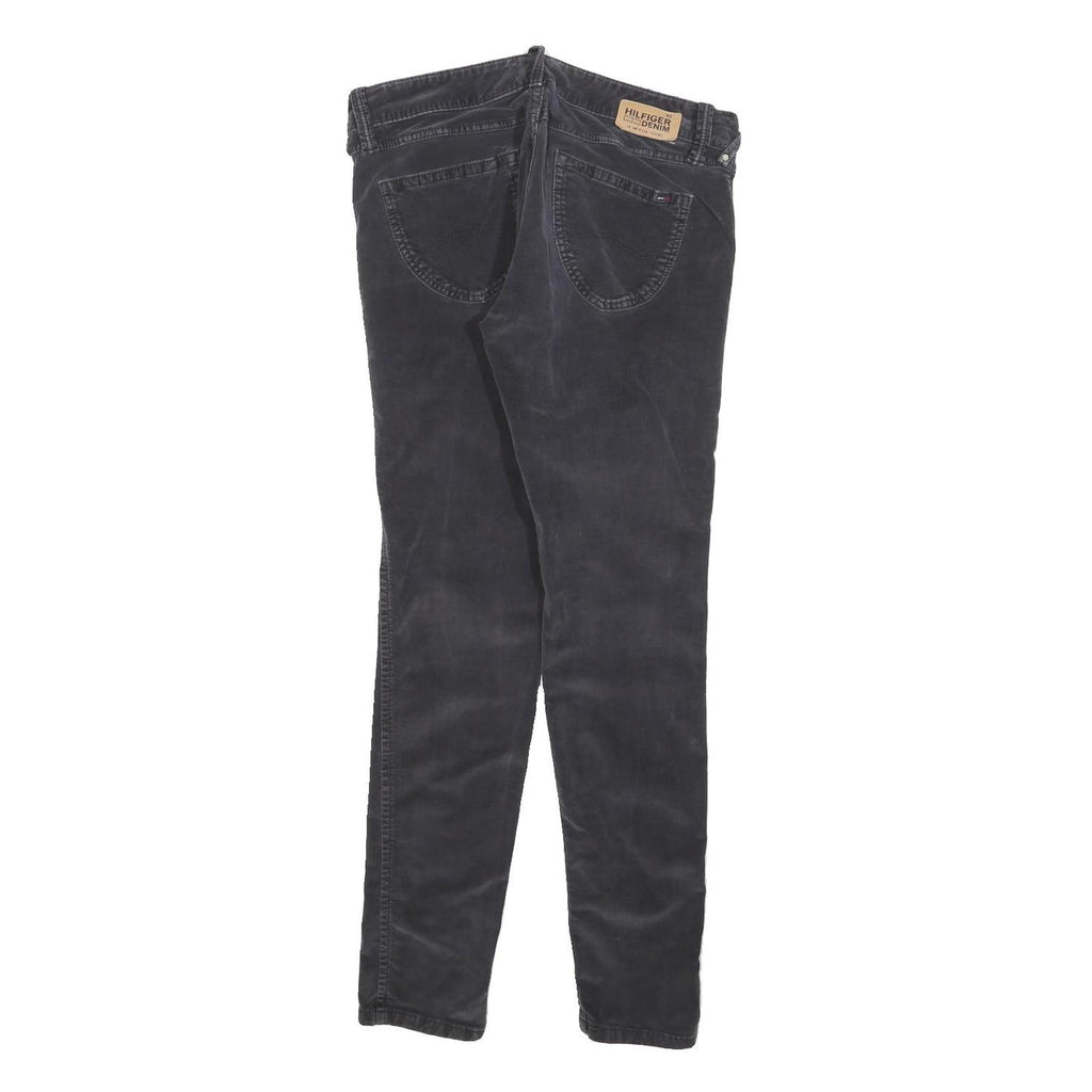 TOMMY HILFIGER Mens Cotton Blend Black Slim Skinny Trousers W29 L30 Casual