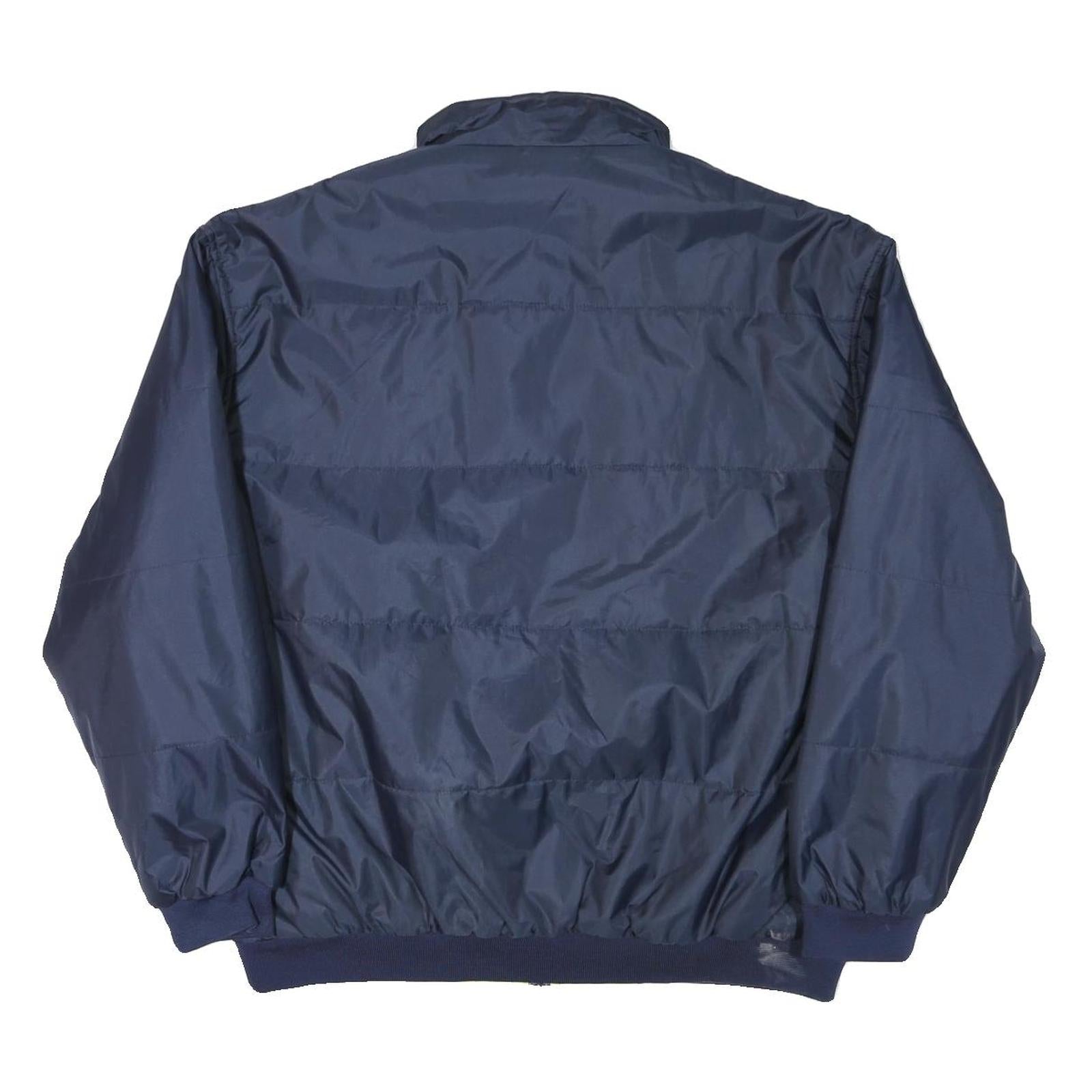 FC BARCELONA Mens Navy Blue Sports Zip Jacket L Polyester Blend Plain