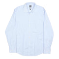 CALVIN KLEIN Mens Blue & White Striped Shirt L Cotton Long Sleeve Classic