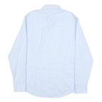 CALVIN KLEIN Mens Blue & White Striped Shirt L Cotton Long Sleeve Classic