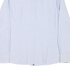 TOMMY HILFIGER Womens Blue Pinstripe Shirt L Classic Button Down Cotton Blend