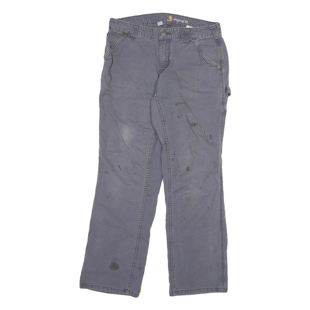 CARHARTT Womens Cotton Blend Blue Regular Straight Trousers W30 L29 Workwear
