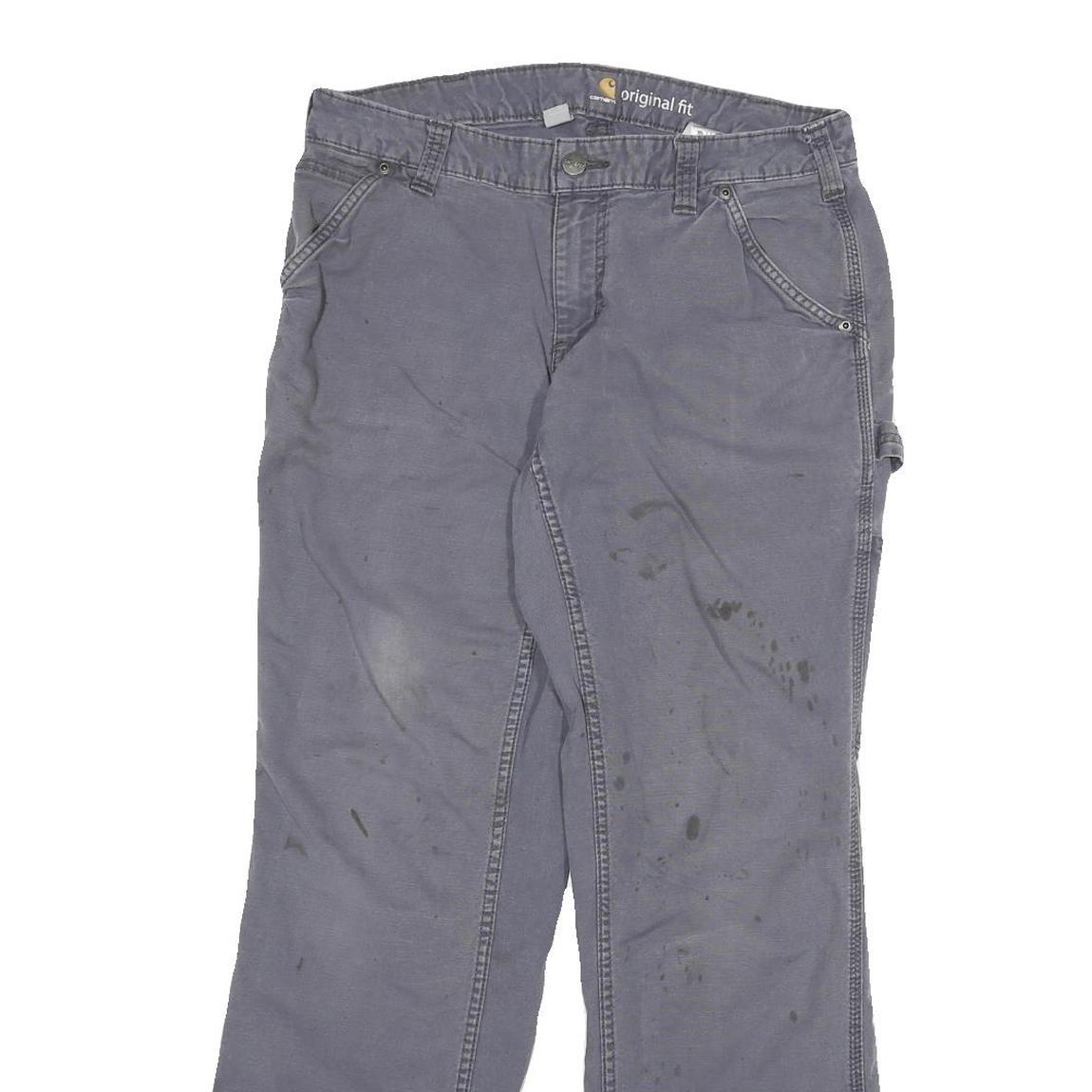 CARHARTT Womens Cotton Blend Blue Regular Straight Trousers W30 L29 Workwear