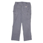 CARHARTT Womens Cotton Blend Blue Regular Straight Trousers W30 L29 Workwear