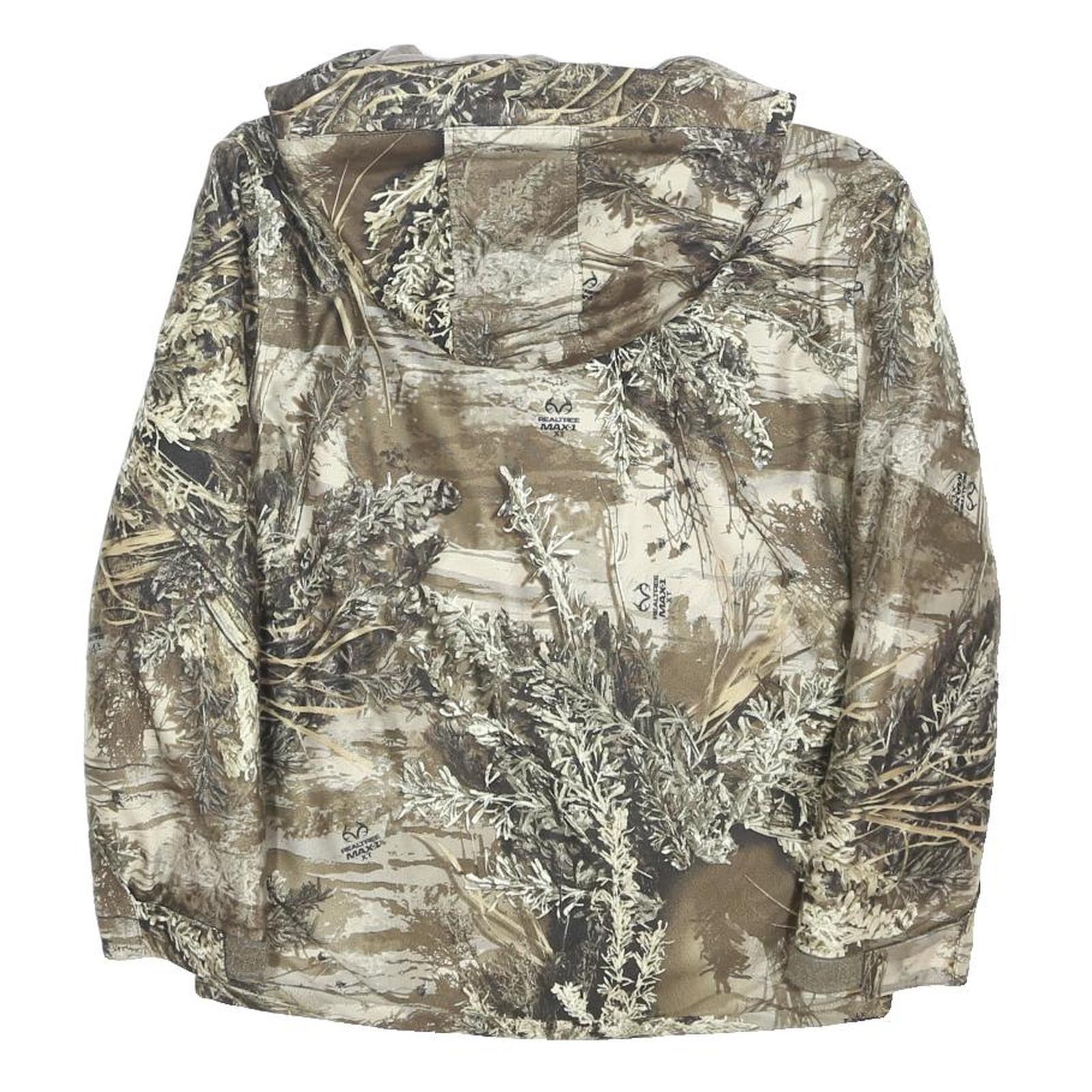 REALTREE Boys Brown Camouflage Hooded Cotton Blend Zip Jacket XL Outdoor