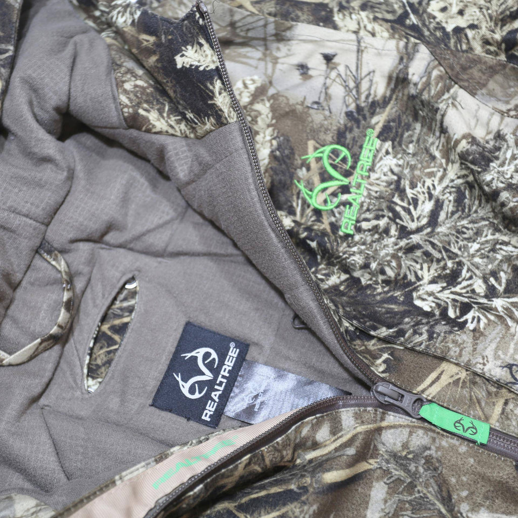 REALTREE Boys Brown Camouflage Hooded Cotton Blend Zip Jacket XL Outdoor