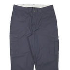 DICKIES Mens Cotton Blend Navy Blue Relaxed Cargo Trousers W36 L27 Workwear