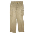CARHARTT Mens Regular Fit Beige Cargo Cotton Blend Trousers W36 L34 Durable
