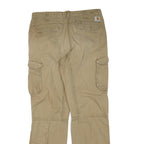 CARHARTT Mens Regular Fit Beige Cargo Cotton Blend Trousers W36 L34 Durable
