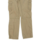 CARHARTT Mens Regular Fit Beige Cargo Cotton Blend Trousers W36 L34 Durable